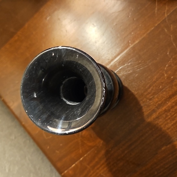 VTG Black Onyx Floral Etched Castlecore Outdoor Patio Vase - Picture 7 of 10